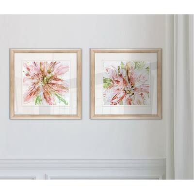 'Floral Strokes I' - Framed Wall Art (Set of 2)