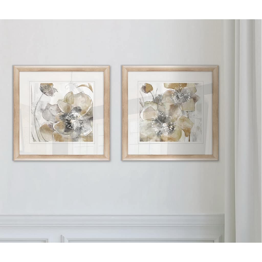 Taupe Spring Poppy I -Framed Set