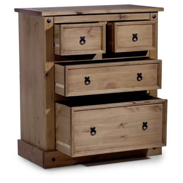 Shop Porch Den Gordana Brown Solid Wood 4 Drawer Dresser Chest