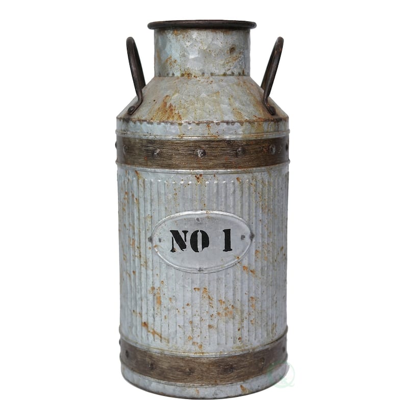 Galvanized Metal Rustic Milk Can