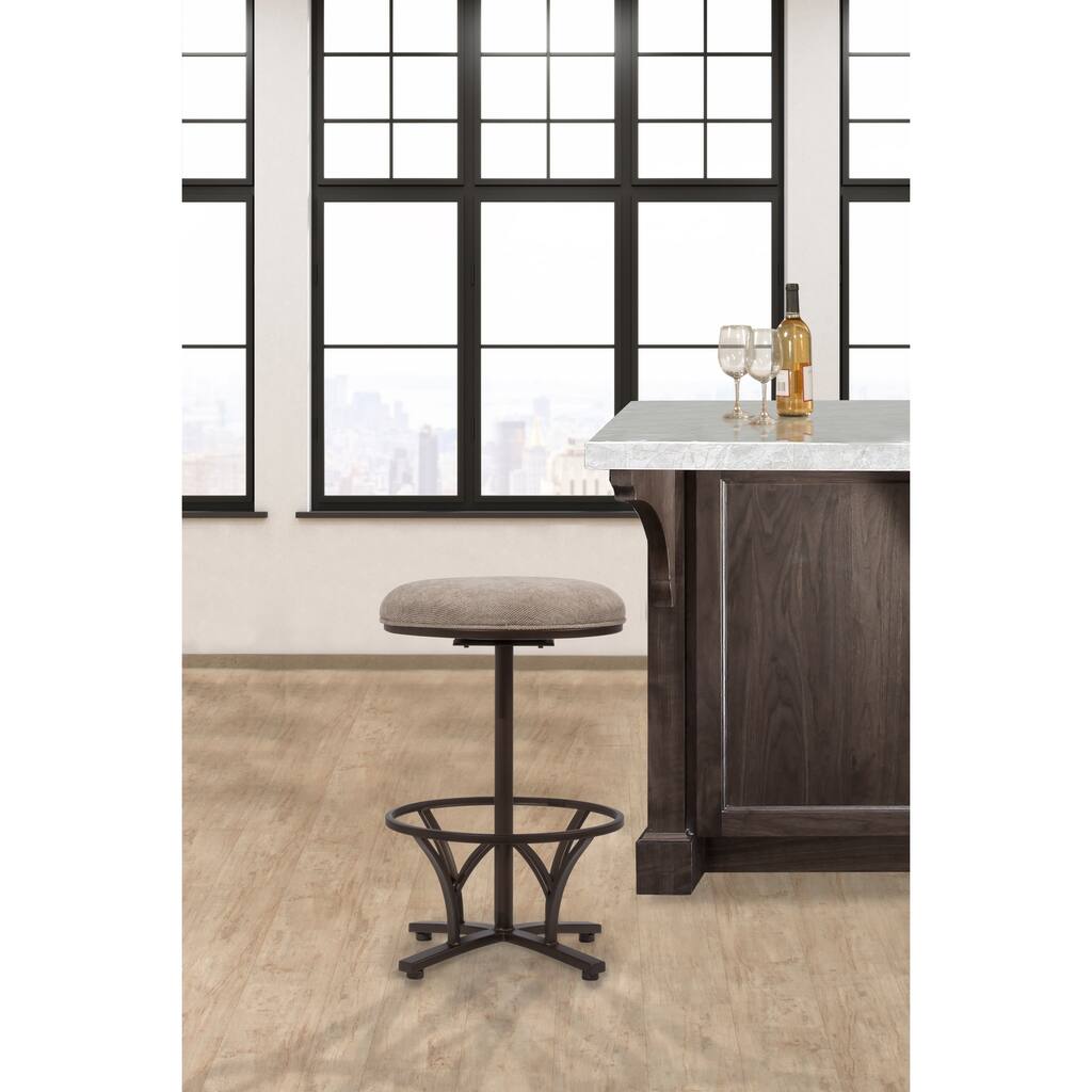 Keckley Commercial Grade Swivel Bar Height Stool, Brown - Overstock ...