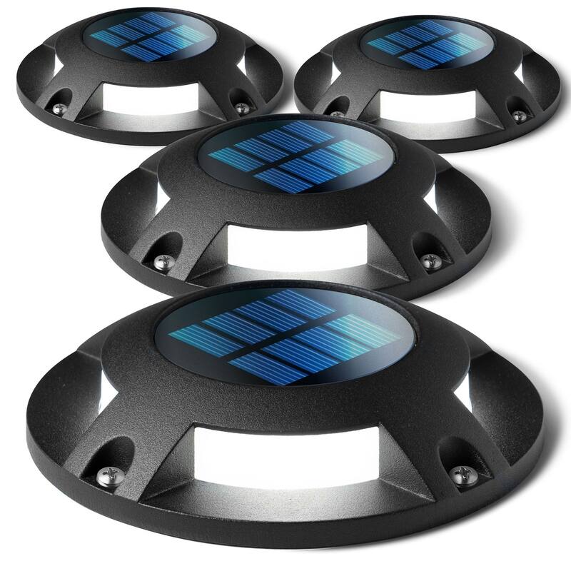 Home Zone Security Solar Deck Lights 4-Pack, Black (ELJ6538V)