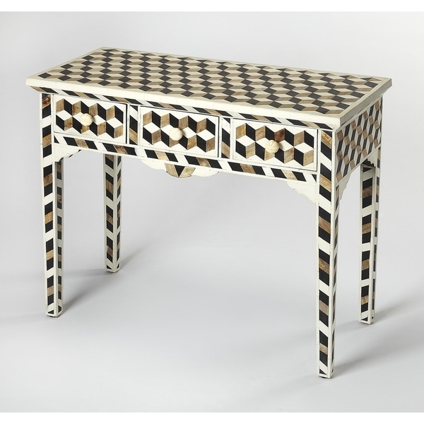 Shop Butler Lamar Wood & Bone Inlay Console Table - Free ...