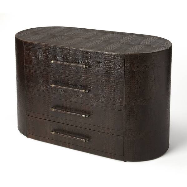 Shop Handmade Butler Arnaud Brown Leather Console Chest India