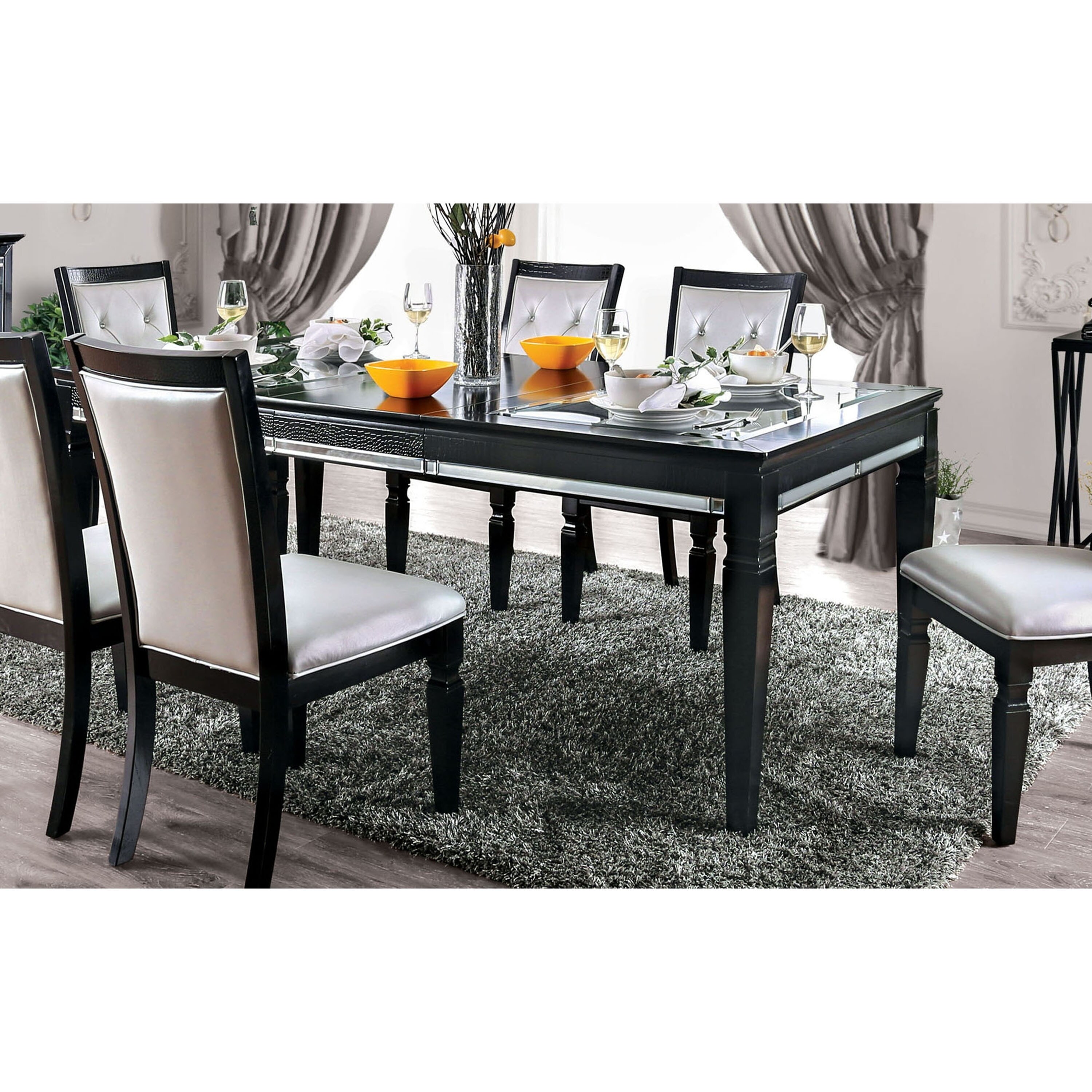 Silver Orchid Amann Contemporary 84 Inch Black Dining Table Overstock 27600014