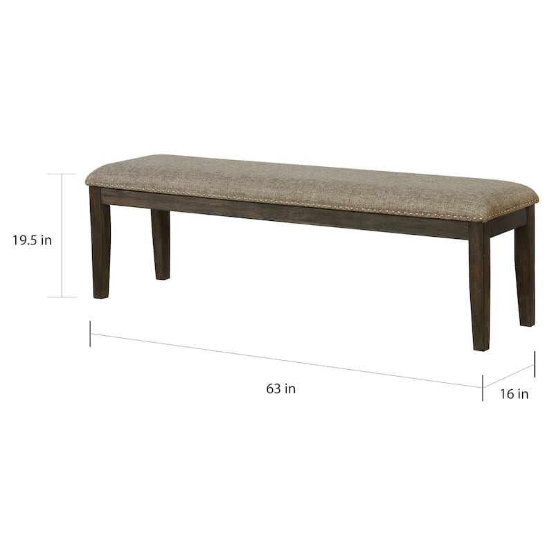 The Gray Barn Ruddy Road Farmhouse 63-inch Rectangle Espresso Dining Bench - Espresso