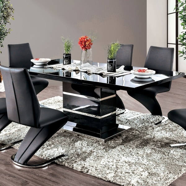 Strick & Bolton Ikemura Black 78-inch Expandable Dining Table. Opens flyout.