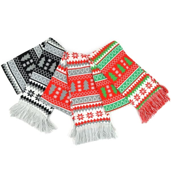 Teehee Christmas Holiday Winter Unisex Double Layer Knitted Scarves 3 Pack Winter 2