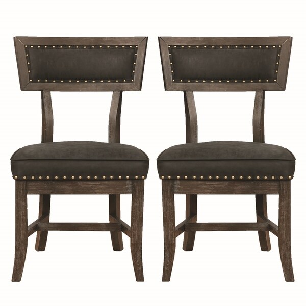 Nailhead Chairs Dining : Tufted Beige Upholstered Fabric Nailhead Trim