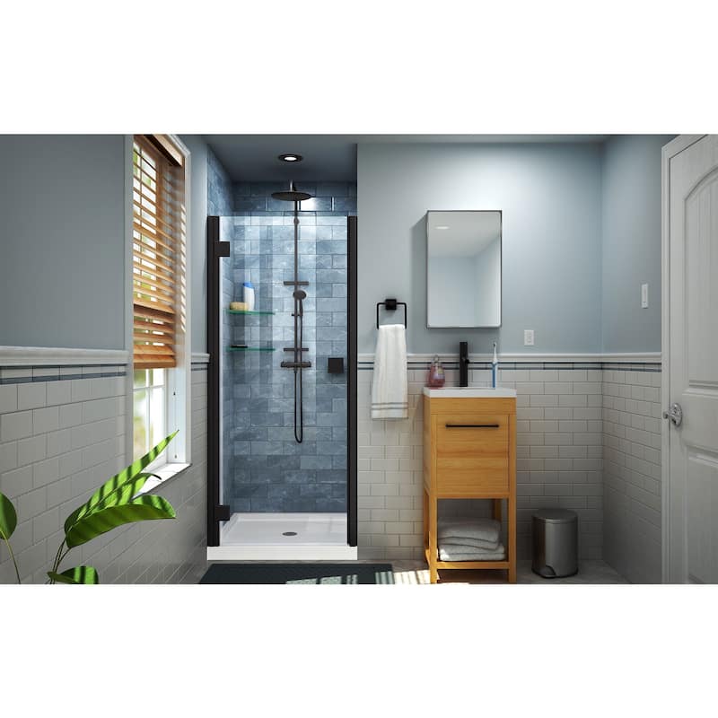 DreamLine Lumen 32 in. D x 42 in. W by 74 3/4 in. H Hinged Shower Door and Base Kit - 32" x 42"