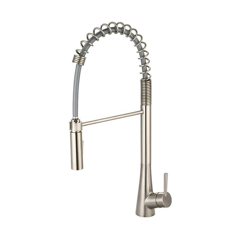 i2 Single Handle Pre-Rinse Spring Pull-Down Kitchen Faucet - Nickel Finish