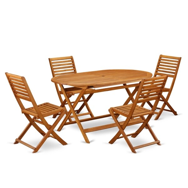 Acacia Wood Outdoor Patio Set Offers An Table