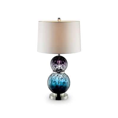 Zete Contemporary Multi-Color Glass 3-Way Table Lamp by Furniture of America