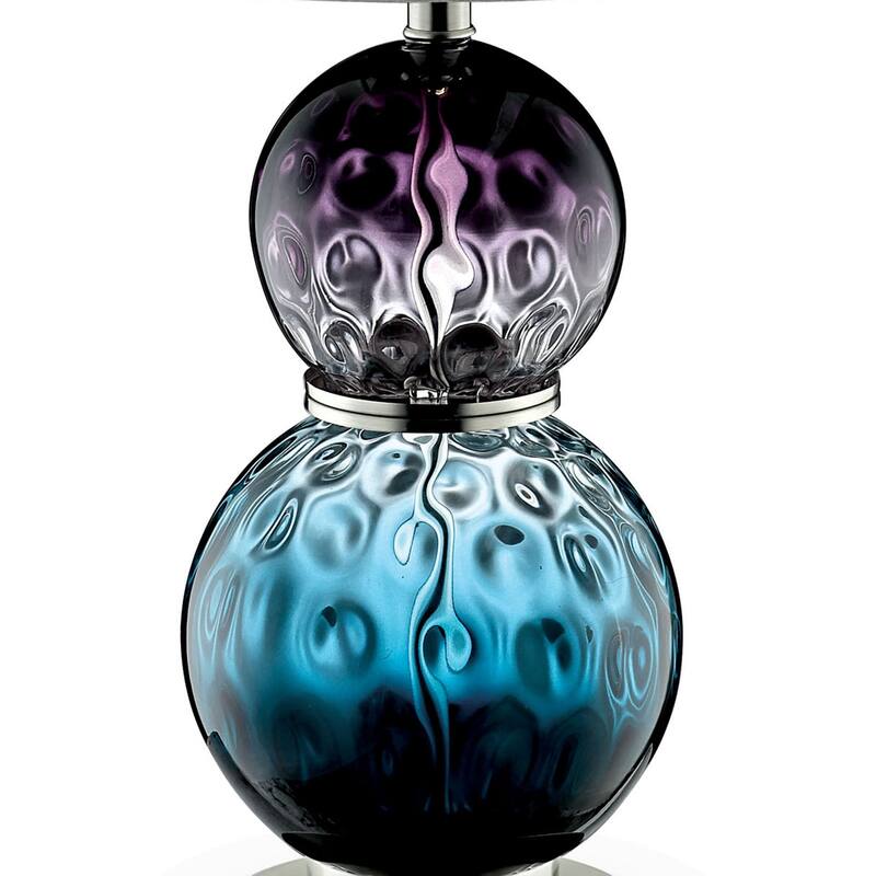 Zete Contemporary Multi-Color Glass 3-Way Table Lamp by Furniture of America