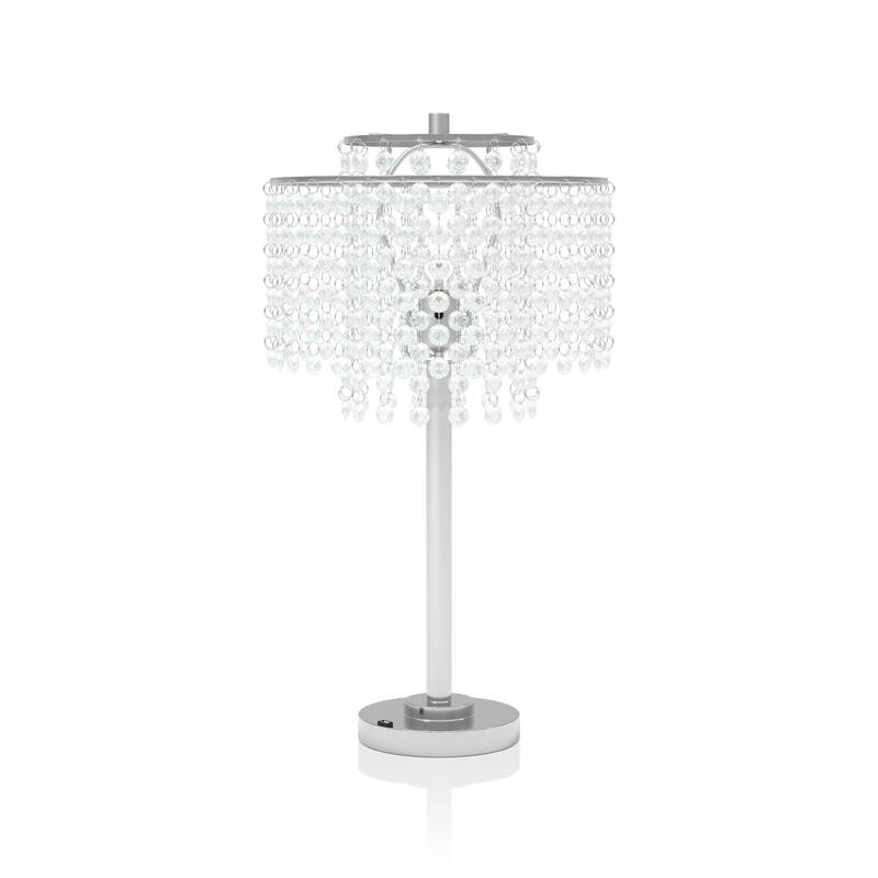 Nissen Glam Chrome Metal Chain Light Switch Table Lamp by Silver Orchid