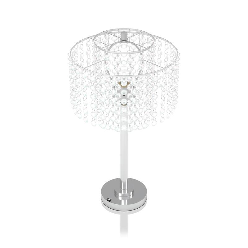 Nissen Glam Chrome Metal Chain Light Switch Table Lamp by Silver Orchid