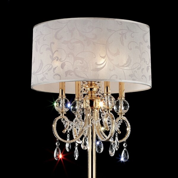 gold and silver floor lamp