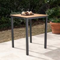Havenside Home Benevidez Contemporary Gray/ Natural Wood Outdoor Pub Table