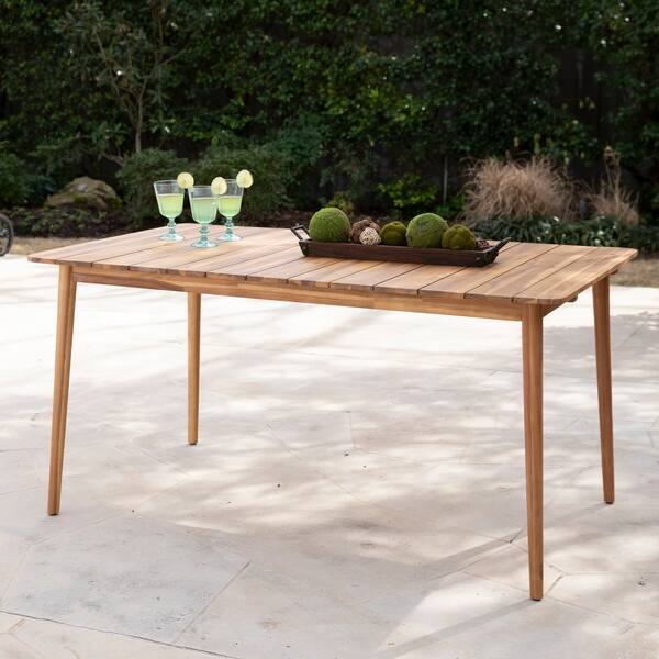 Aventura Contemporary Natural Wood Outdoor Dining Table By Havenside Home Overstock 27600569