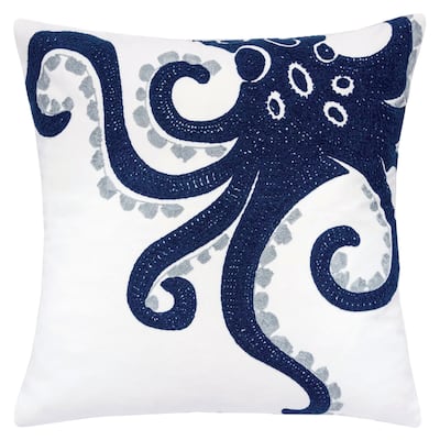 Roto Coastal White Fabric Accent Pillows (Set of 2) by Furniture of America