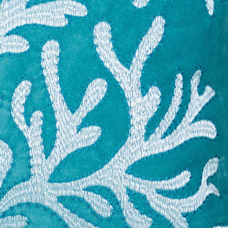 Vinemaple Coastal Velvet Sea Life Accent Pillows (Set of 2) by Porch & Den