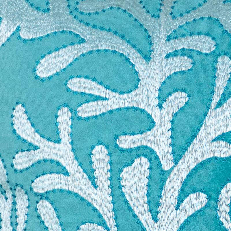 Vinemaple Coastal Velvet Sea Life Accent Pillows (Set of 2) by Porch & Den
