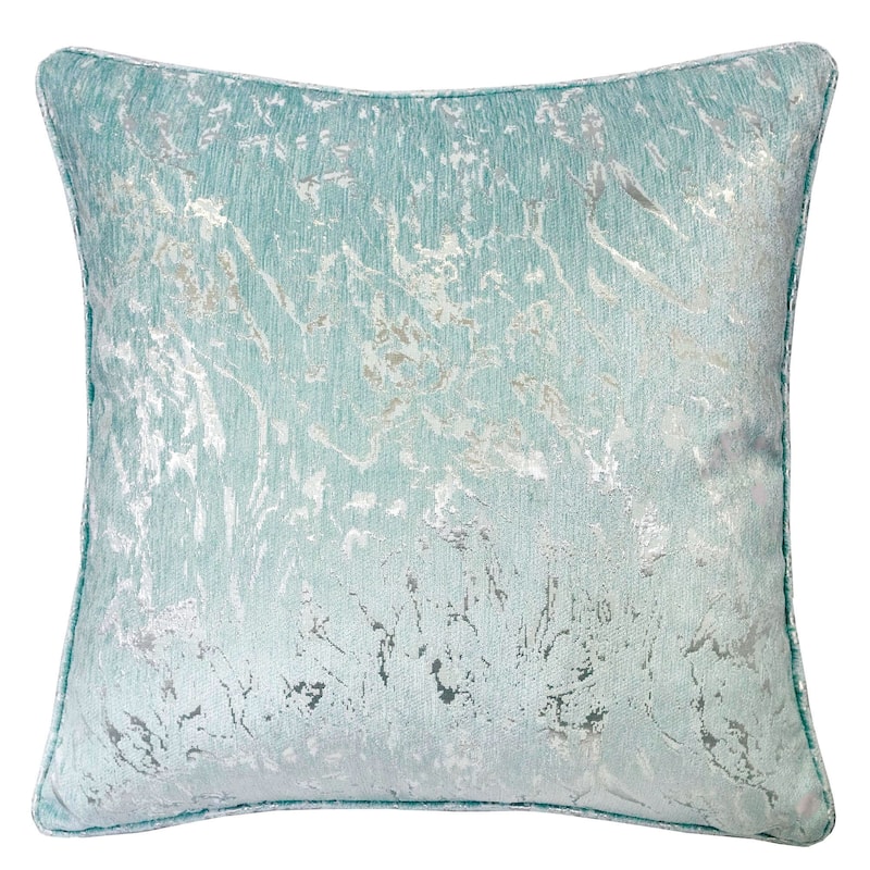 Purviance Modern Fabric Jacquard Feather Accent Pillows by Silver Orchid (Set of 2) - Light Teal