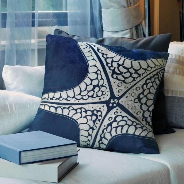 Shop Porch Den Stuart Indigo Star Fish Accent Pillows Set Of 2
