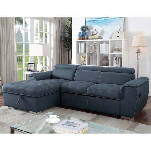 Sleeper Sectional Sofas Online At Our Best Living Copper Grove Jvari Blue Grey Sectional