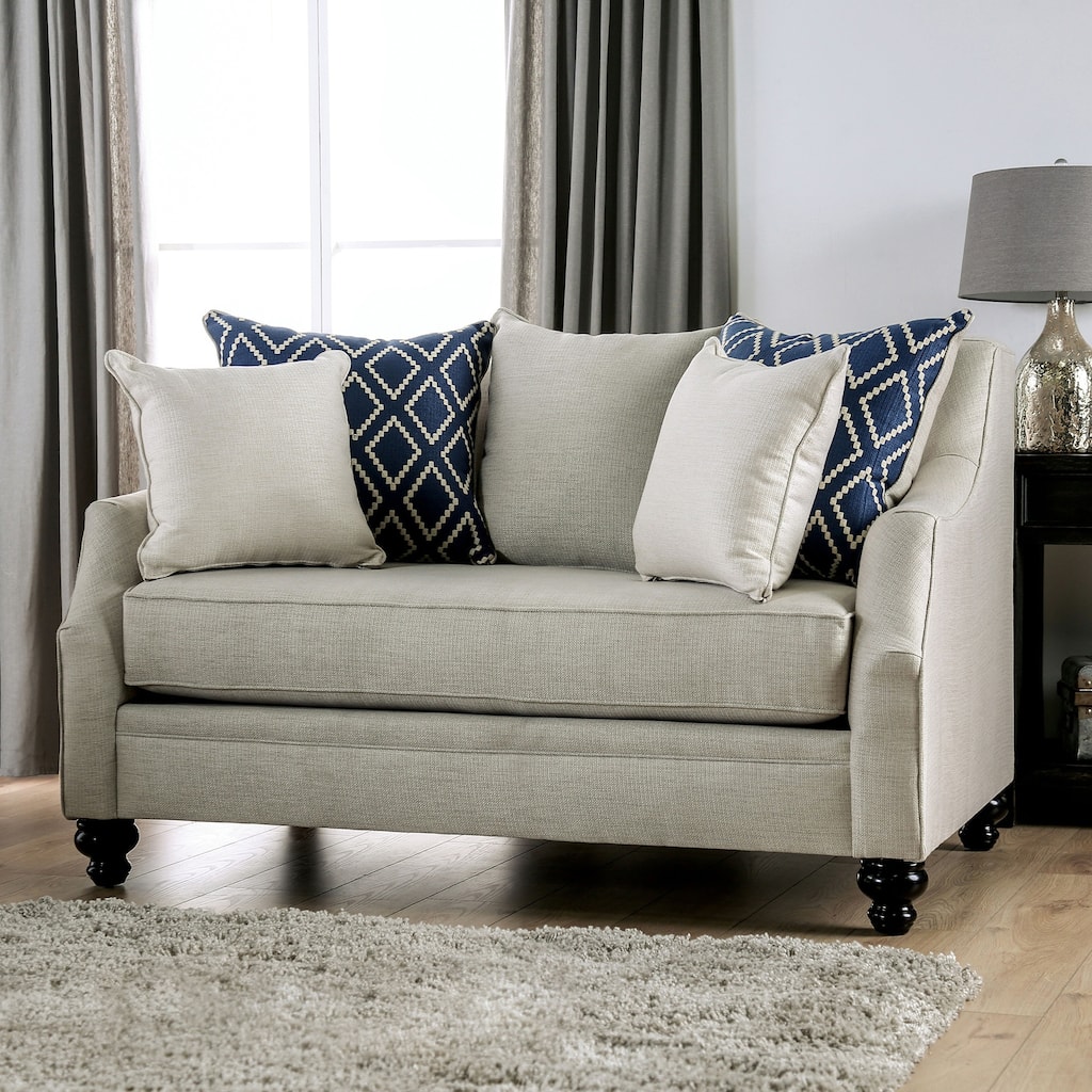 Melansyn Transitional Cushioned Loveseat with Pillows by Furniture of America
