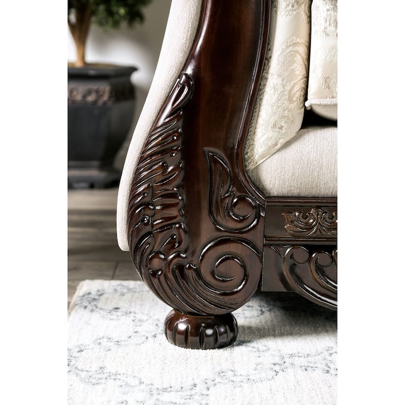 Dikic Traditional Chenille Upholstered Sofa by Furniture of America
