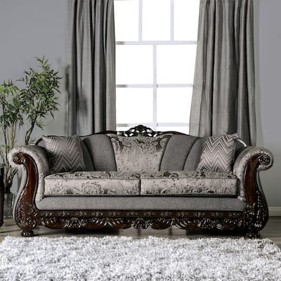 Dikic Traditional Chenille Upholstered Sofa by Furniture of America