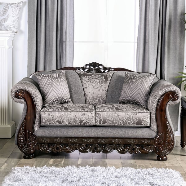 slide 1 of 17, Gracewood Hollow Dikic Traditional Semi-firm Loveseat Grey