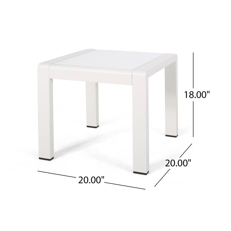 Cape Coral Outdoor Aluminum Side Table (Set of 2) by Christopher Knight Home