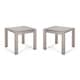 preview thumbnail 21 of 21, Cape Coral Outdoor Aluminum Side Table (Set of 2) by Christopher Knight Home Silver Finish, Matte Gray