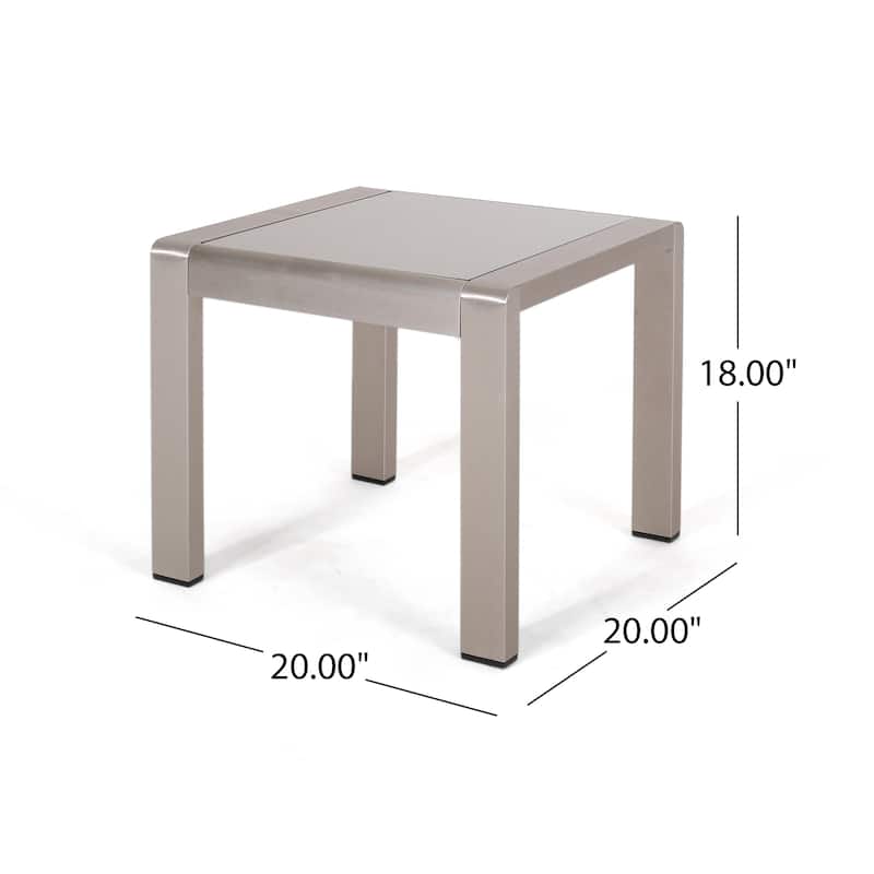 Cape Coral Outdoor Aluminum Side Table (Set of 2) by Christopher Knight Home