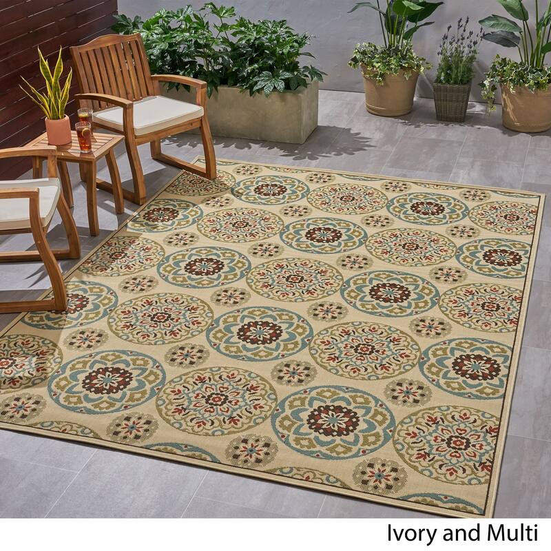 Oliver Outdoor Medallion Area Rug by Christopher Knight Home