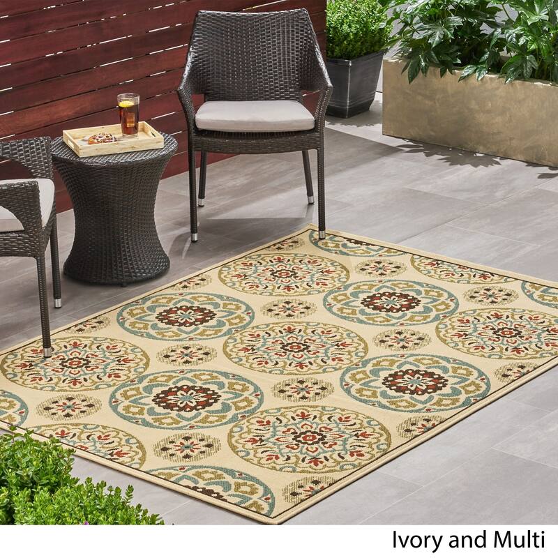 Oliver Outdoor Medallion Area Rug by Christopher Knight Home