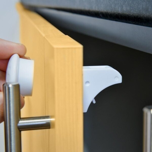 Magnetic Child Safety Locks - 4 Pack - White. Opens flyout.