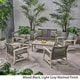 preview thumbnail 9 of 15, Hampton Wood and Wicker 6-piece Outdoor Chat Set by Christopher Knight Home