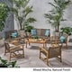 preview thumbnail 2 of 15, Hampton Wood and Wicker 6-piece Outdoor Chat Set by Christopher Knight Home