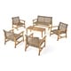 preview thumbnail 16 of 15, Hampton Wood and Wicker 6-piece Outdoor Chat Set by Christopher Knight Home