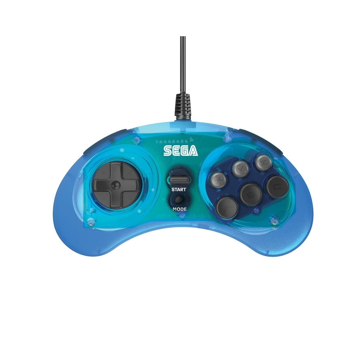Shop Retro Bit Official Sega Genesis Controller Classic 8 Button Arcade Pad With Usb Port For Pc Mac Steam Clear Blue Clear Blue Overstock 1 Pack