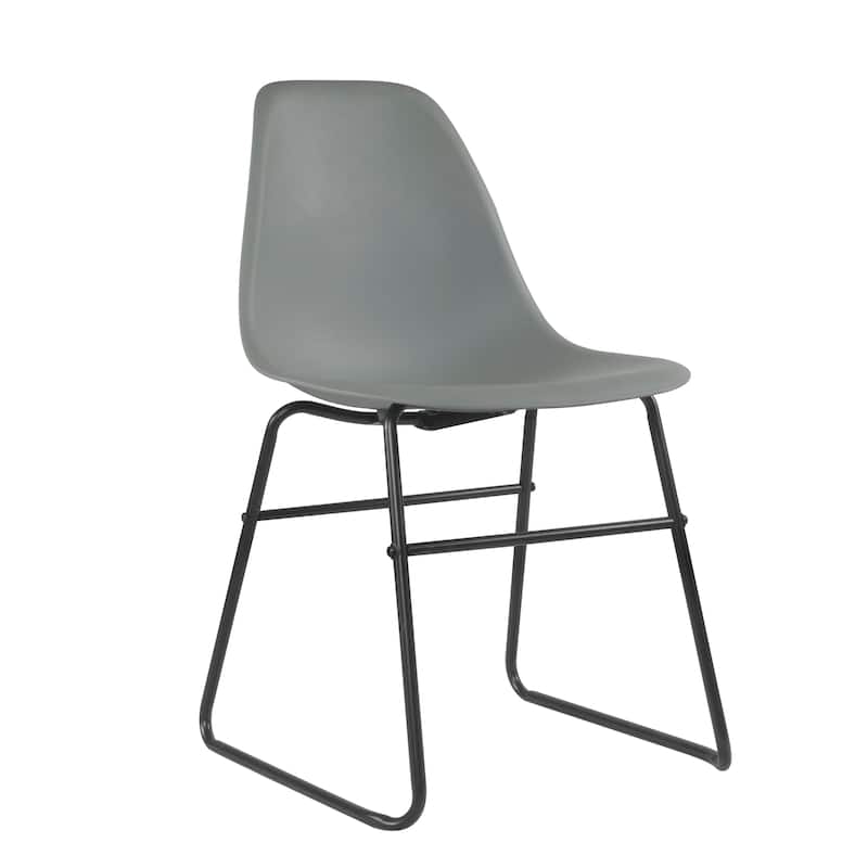 Porthos Home Alivia Modern Armless Dining Chairs w/ Iron Legs (Set of 2) - Grey