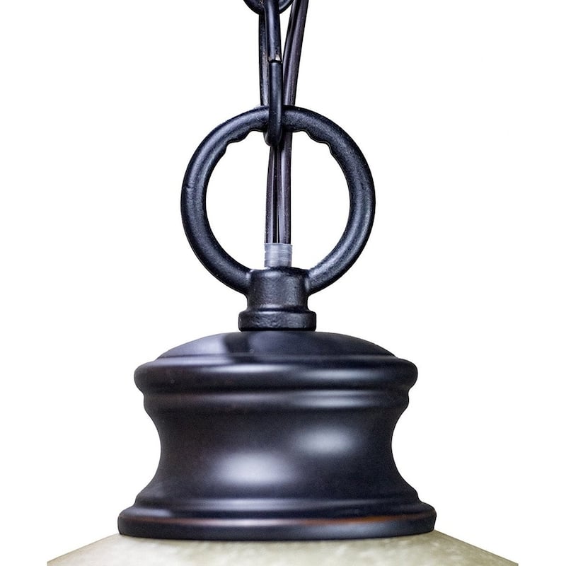 Plug in Swag Pendant Light Oil Rubbed Bronze 16" Glass Shade