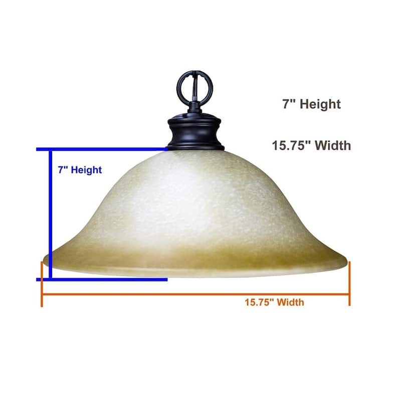 Plug in Swag Pendant Light Oil Rubbed Bronze 16" Glass Shade