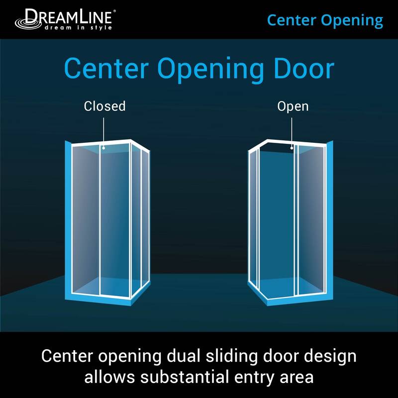 DreamLine Cornerview 42 in. D x 42 in. W x 74 3/4 in. H Sliding Shower Enclosure and Shower Base Kit - 42" x 42"