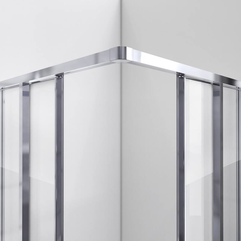 DreamLine Cornerview 42 in. D x 42 in. W x 74 3/4 in. H Sliding Shower Enclosure and Shower Base Kit - 42" x 42"