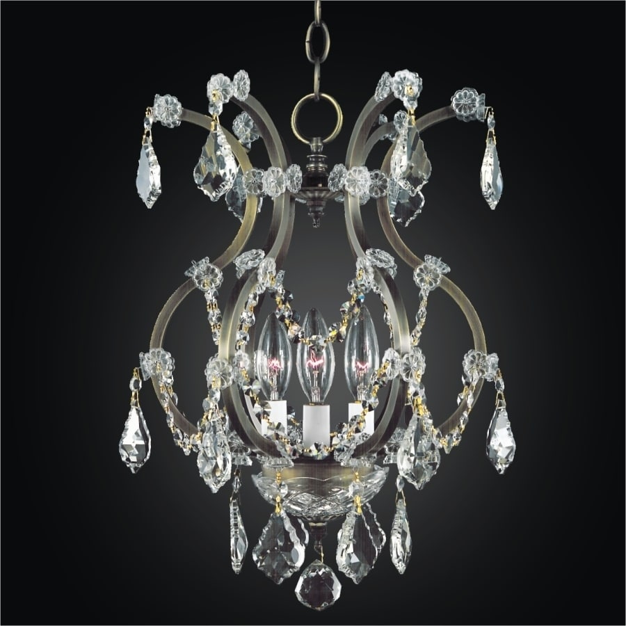 3 Light Wought Iron and Crystal Traditional Chandelier |Old World Iron 543 (Old World Iron 543) - Chandeliers For Bedrooms by Overstock.com