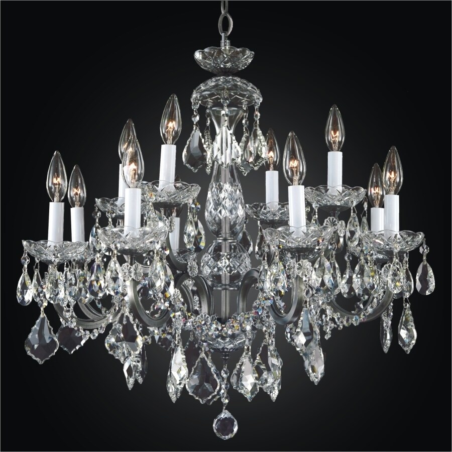 12 Light Wought Iron and Crystal Traditional Chandelier |Old World Iron 543 (Old World Iron 543) - Chandeliers For Bedrooms by Overstock.com